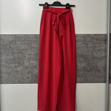 Pantaloni palazzo rossi con cintura a coulisse