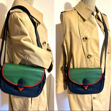 Sac bandoulière bleu/vert Longchamp