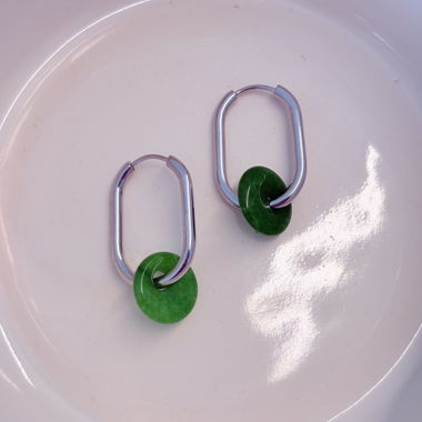 Grüne Donut-Ohrringe