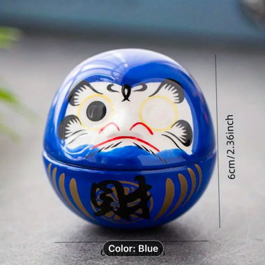 Lot de 2 figurines Daruma bleues