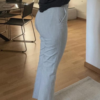 Pantaloni eleganti slim grigio chiaro Uniqlo