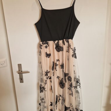 Tulle dress with butterfly embroidery