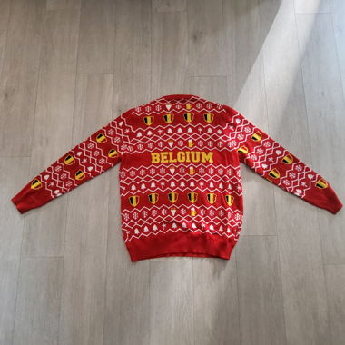 Pull de Noël Belgique rouge