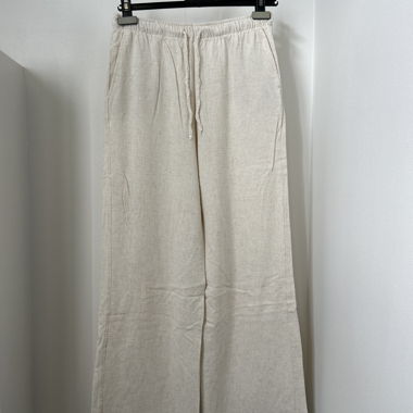 Beige Leinenhose