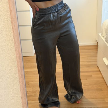 Pantalon à Jambe Large Métallisé