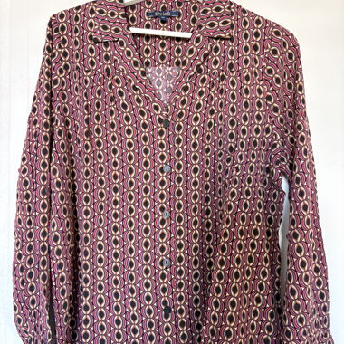 King Louie gemusterte Bluse Gr. 40