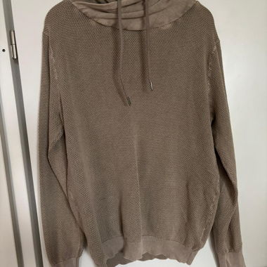 beige knit cowl neck sweater