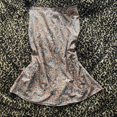 y2k/90s double-layered paisley midi skirt