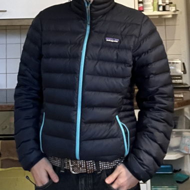 Dark blue down jacket