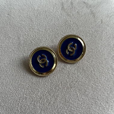 Modeschmuck-Ohrringe blau und gold