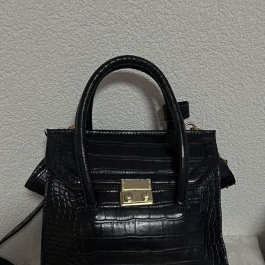 Sac à main bandoulière effet croco