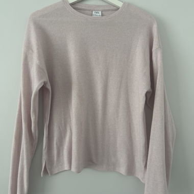 Pull en maille rose Zara