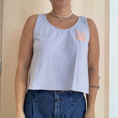 Top Corto Quiksilver in Cotone Azzurro Chiaro