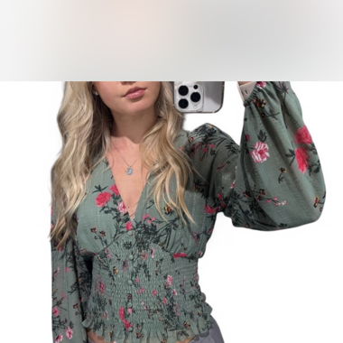 Green floral classy top
