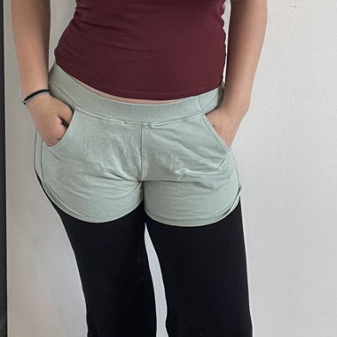 Green mini shorts