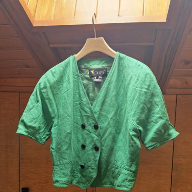 Veste en lin manches courtes