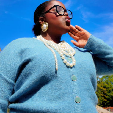 Cardigan bleu XL