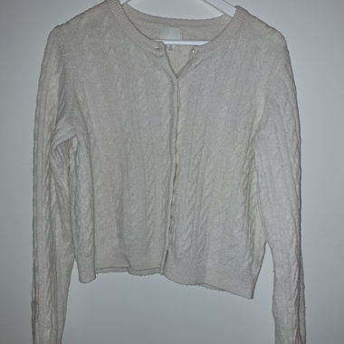 Weisser H&M Strickcardigan, Grösse M