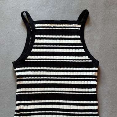 Striped Black and White Tank Top