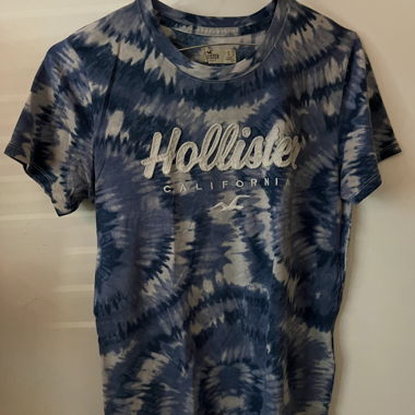 T-shirt Hollister bleu tie-dye – Taille S