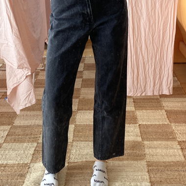 Jeans neri a vita alta