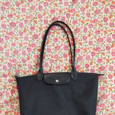 Longchamp Shopper L Le Pliage Green, lange Henkel