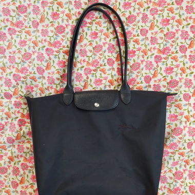 Longchamp Shopper L Le Pliage Green, manici lunghi