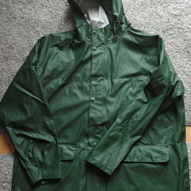 Giacca da pioggia verde con cappuccio PU Friesennerz