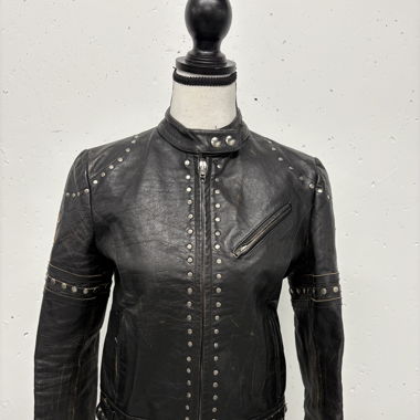 J.M.K. Lederjacke Gr. XS/S schwarz mit Nieten