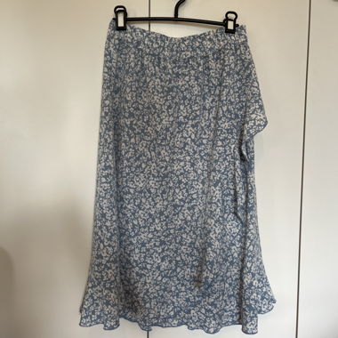 Jupe motif fleur bleu/blanc