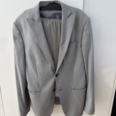 Grey check blazer with matching suit pants