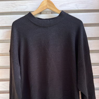 schwarzer/grauer Strickpullover