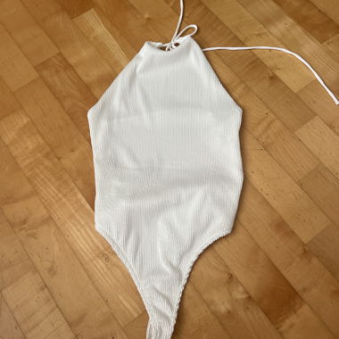 White ribbed bodysuit