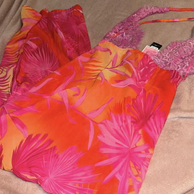 Pink multicolor openback maxi dress