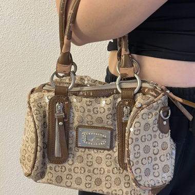 Beige vintage Guess Handtasche