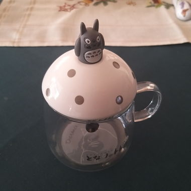 Tazza di vetro Totoro con cucchiaio