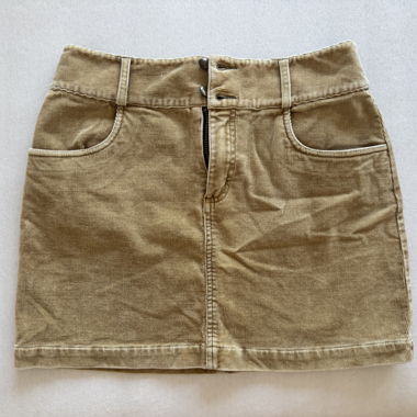 Gonna in velluto a coste beige 