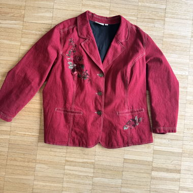 Veste blazer en denim rouge