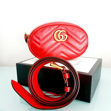Sac banane Gucci Marmont rouge