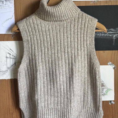 Gilet in Maglia con Collo Alto VILA