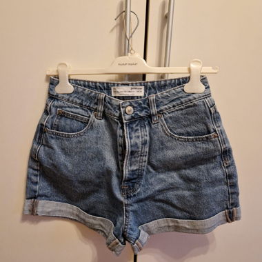 Short in denim blu