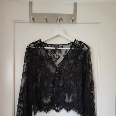 Spitzen Bluse schwarz