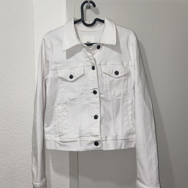 Veste denim blanc court