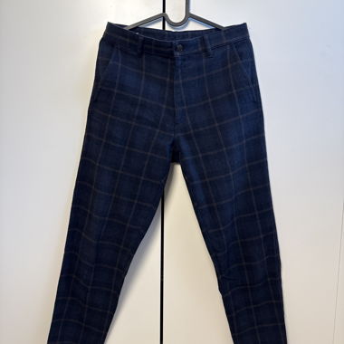 Pantaloni blu navy a quadri Zara 36