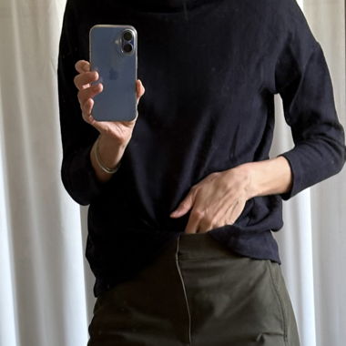 COS blue turtleneck sweater wool/cotton
