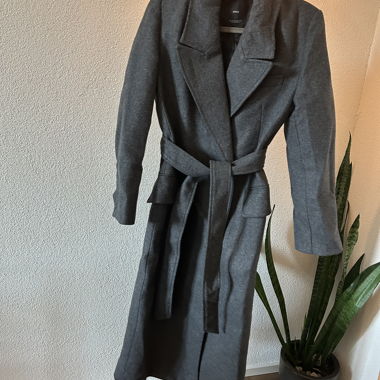 Cappotto in lana grigio Mango