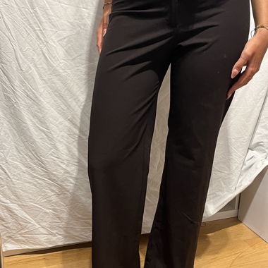 Pantaloni da completo vintage marroni a vita bassa