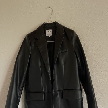 Zara blazer leather jacket
