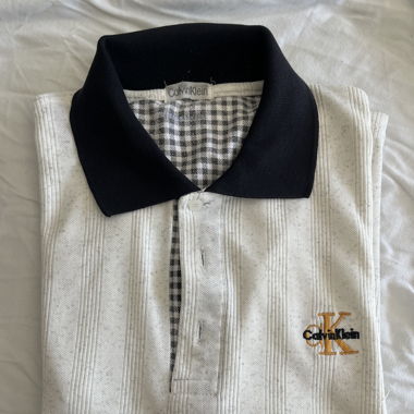 Polo Calvin Klein vintage XXL blanc cassé