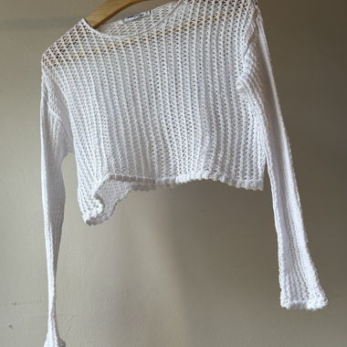 Top in maglia bianca